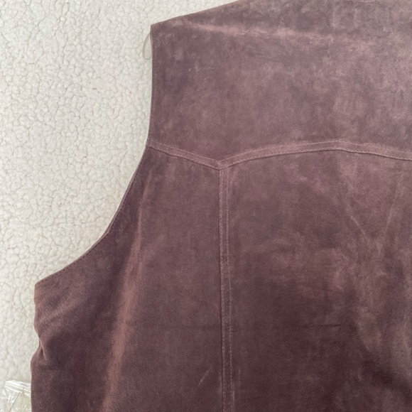 Cripple Creek Men's XL Dark Brown Suede Leather Snap Front Vest NWT - Picture 15 of 16